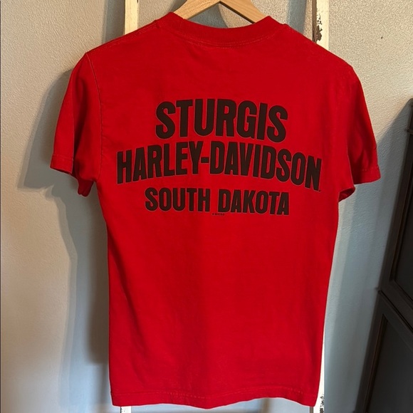 Harley-Davidson Red Short Sleeve T-shirt Sturgis South Dakota 2018 - Picture 5 of 11